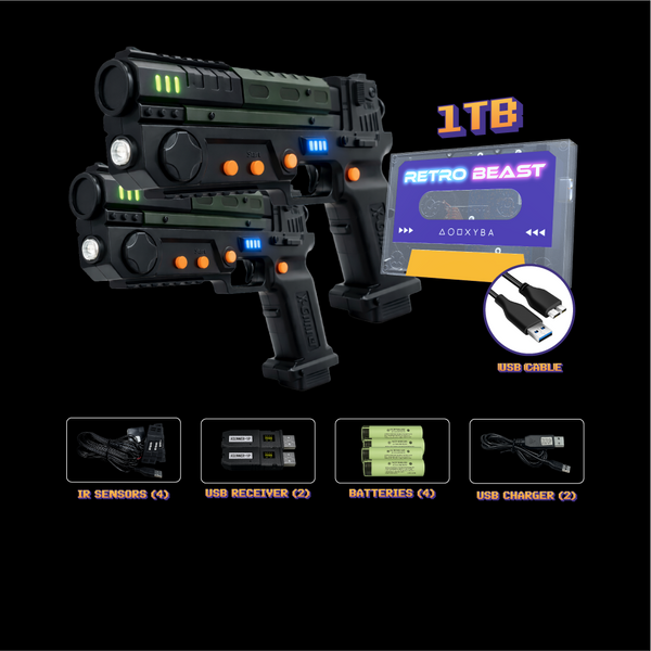 2 Player Set + 1372 GAMES (1TB) / Black