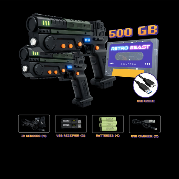 2 Player Set + 653 GAMES (500GB) / Black