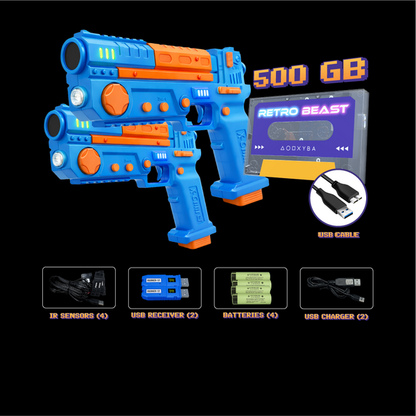 2 Player Set + 653 GAMES (500GB) / Blue